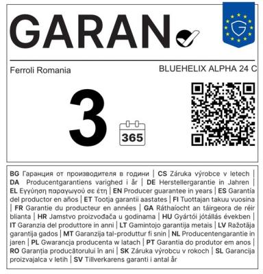 CENTRALA TERMICA IN CONDENSATIE FERROLI BLUEHELIX ALPHA 24C +KIT DE EVACUARE GAZE ARSE BONUS - 