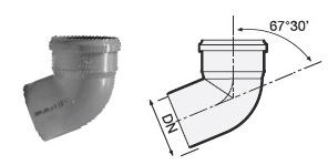COT POLIPROPILENA PENTRU CANALIZARE D.32MM LA 67° - 